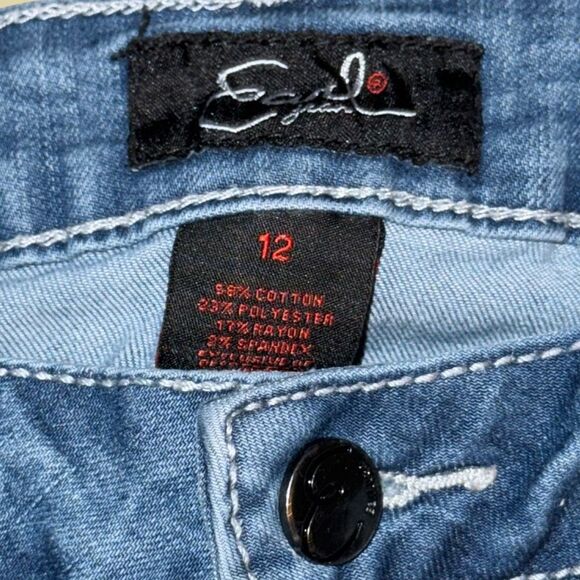 Plus Size Earl Jeans Medium Wash Embroidered Studded Jeans Size 12 #54 - Picture 4 of 7